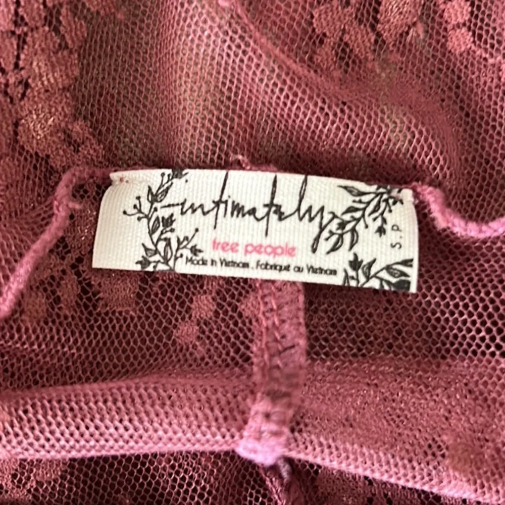 Free People Sheer Floral Long Sleeve Top in Dusty Rose